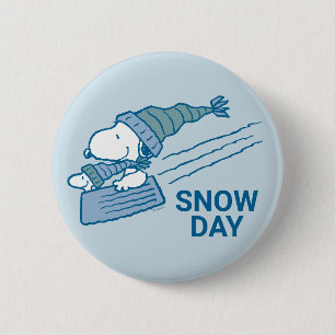 Peanuts   Snoopy & Woodstock Sledding 2 Inch Round Button