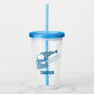 Peanuts   Snoopy & Woodstock Sledding Acrylic Tumbler