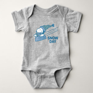 Peanuts   Snoopy & Woodstock Sledding Baby Bodysuit