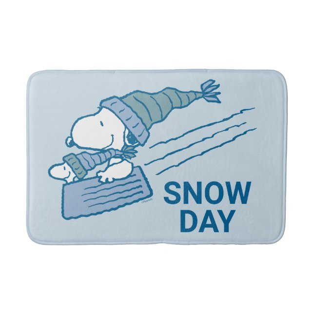 Peanuts | Snoopy & Woodstock Sledding Bath Mat (Front)