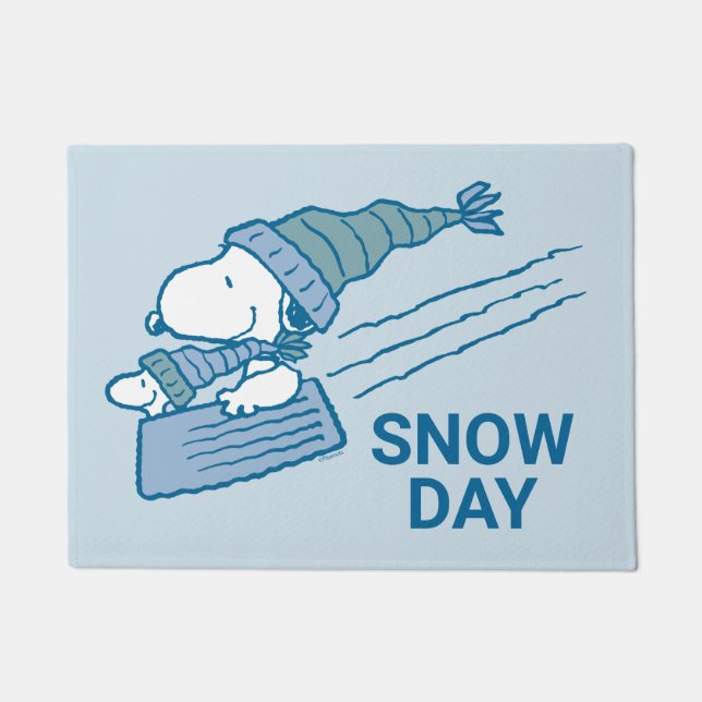 Peanuts | Snoopy & Woodstock Sledding Doormat (Front)