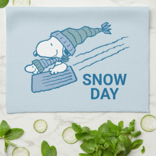 Peanuts   Snoopy & Woodstock Sledding Kitchen Towel