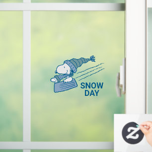 Peanuts   Snoopy & Woodstock Sledding Window Cling