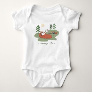 Peanuts Snoopy & Woodstock Sleeping Campers Baby Bodysuit