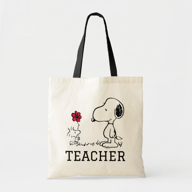 PEANUTS | Snoopy & Woodstock Teacher Tote Bag (Front)