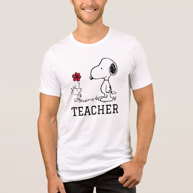 PEANUTS | Snoopy & Woodstock Teacher Tri-Blend Shirt (Front)