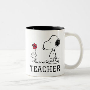 PEANUTS   Snoopy & Woodstock Teacher Two-Tone Coffee Mug