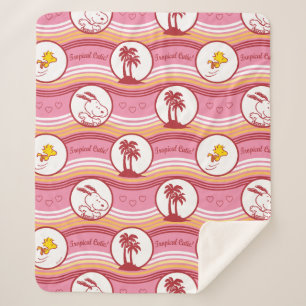Peanuts Snoopy & Woodstock Tropical Cutie Sherpa Blanket