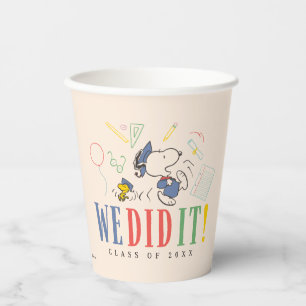 Peanuts Snoopy Woodstock We Did It Graduation Cap Paper Cups
