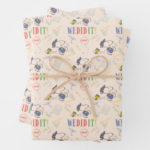 Peanuts Snoopy Woodstock We Did It Graduation Wrapping Paper Sheet