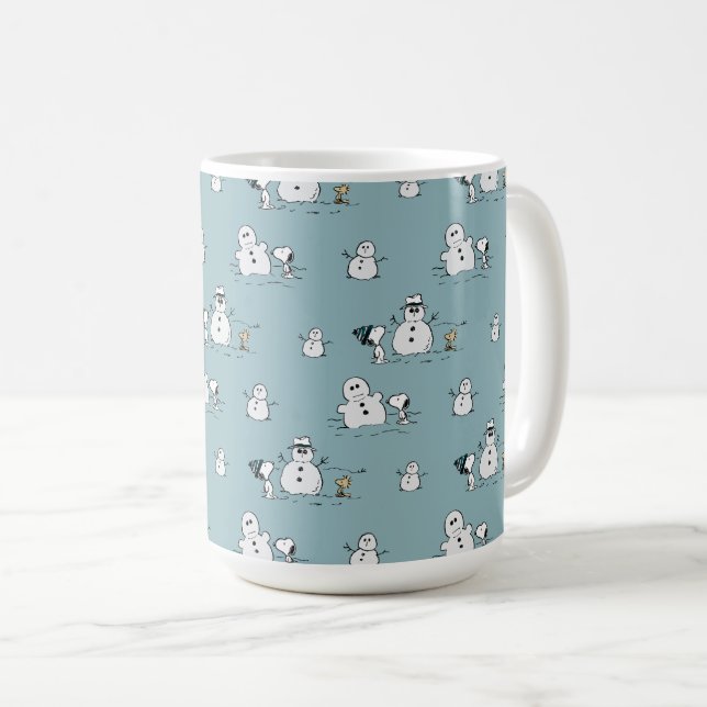 Peanuts | Snoopy & Woodstock Winter Break Pattern Coffee Mug (Front Right)
