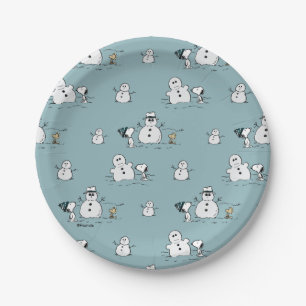 Peanuts   Snoopy & Woodstock Winter Break Pattern Paper Plate