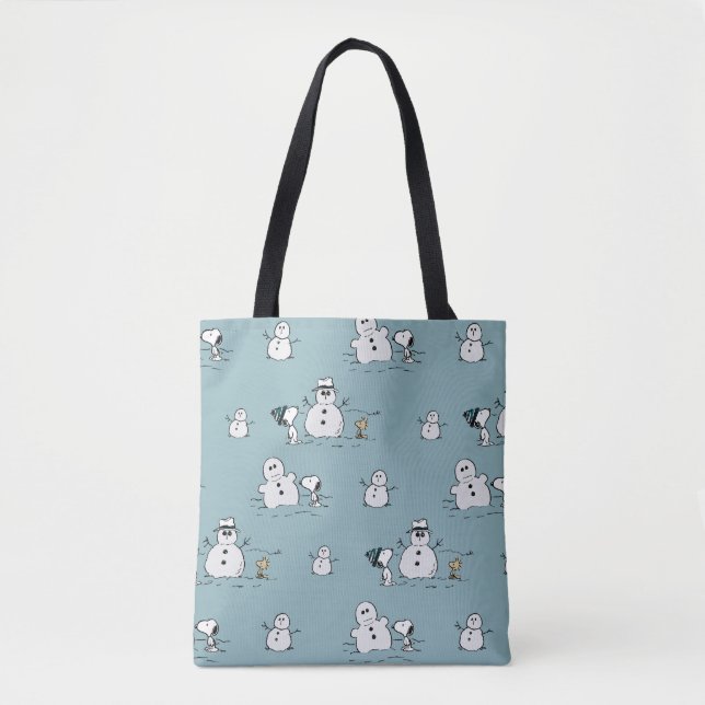 Peanuts | Snoopy & Woodstock Winter Break Pattern Tote Bag (Front)