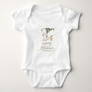 Peanuts   Snoopy & Woodstock Winter Skating Baby Bodysuit