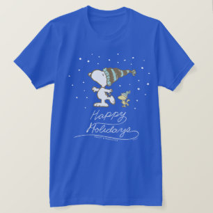 Peanuts   Snoopy & Woodstock Winter Skating T-Shirt
