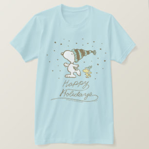 Peanuts   Snoopy & Woodstock Winter Skating T-Shirt