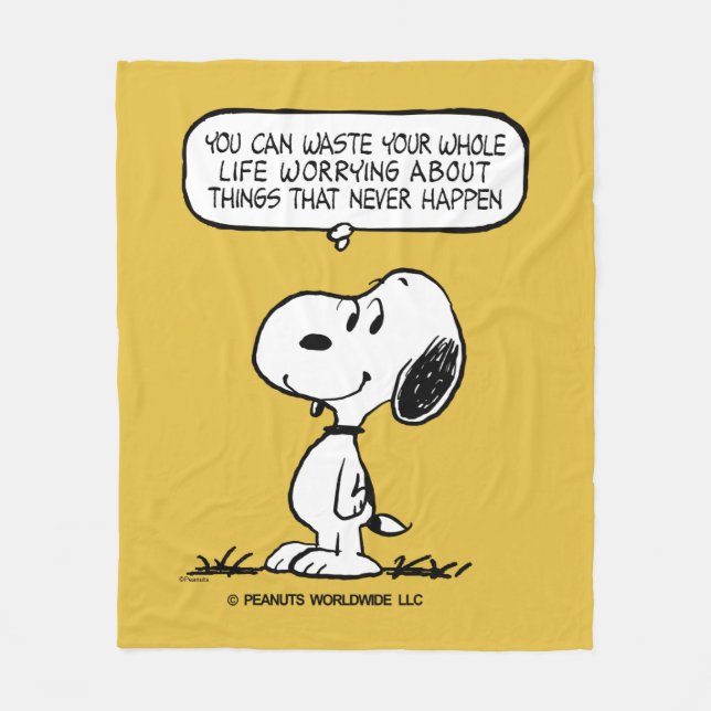 Peanuts | Snoopy You Can't Waist Your Whole Life Fleece Blanket (Front)