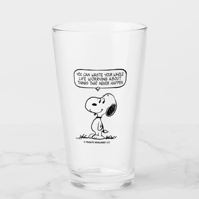 Peanuts | Snoopy You Can't Waist Your Whole Life Glass (Front)