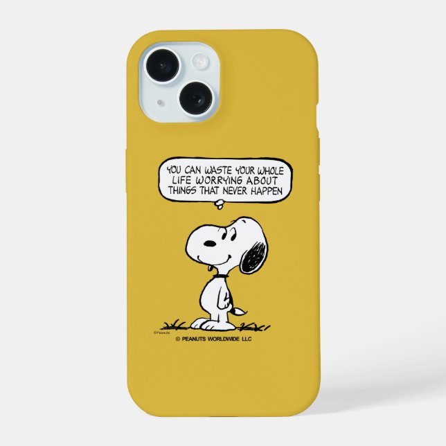 Peanuts | Snoopy You Can't Waist Your Whole Life iPhone 15 Case (Back)