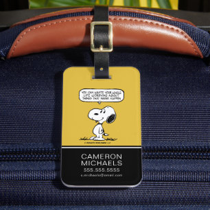 Peanuts Snoopy You Can't Waist Your Whole Life Luggage Tag