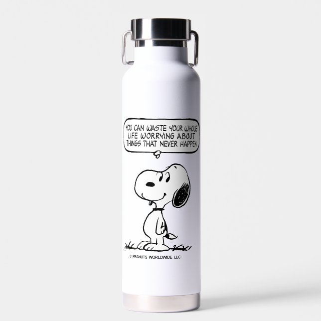 Peanuts | Snoopy You Can't Waist Your Whole Life Water Bottle (Front)