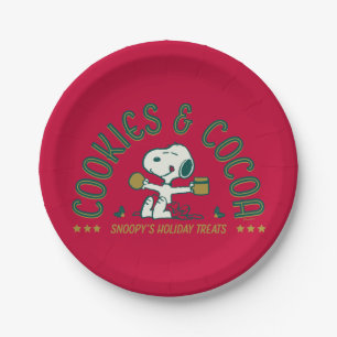 Peanuts   Snoopy's Cookies & Cocoa Paper Plate