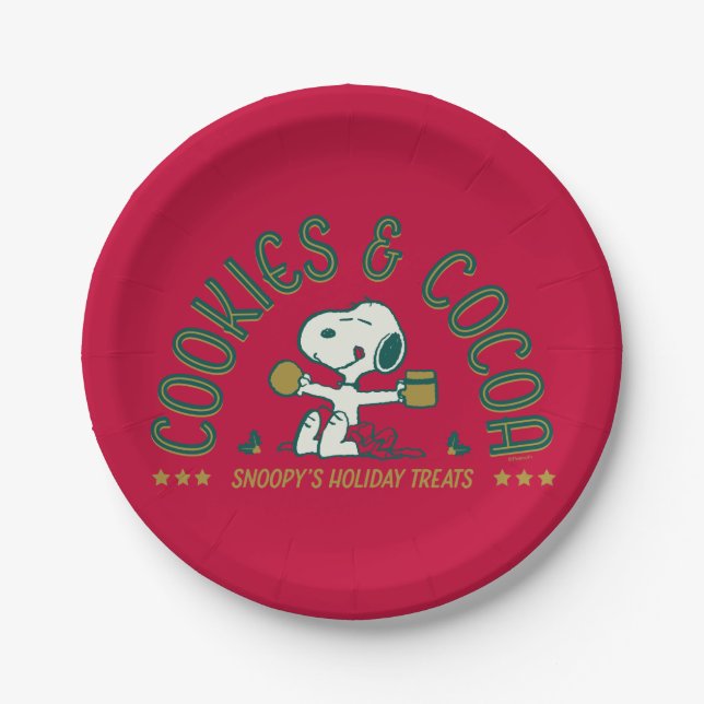 Peanuts | Snoopy's Cookies & Cocoa Paper Plate (Front)