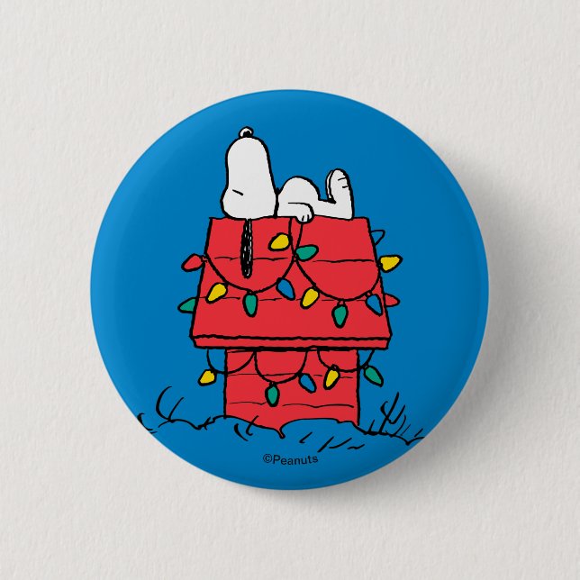 Peanuts | Snoopy's Dog House With Lights 2 Inch Round Button (Front)