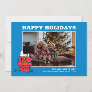 Peanuts Snoopy's Dog House With Lights Holiday Card