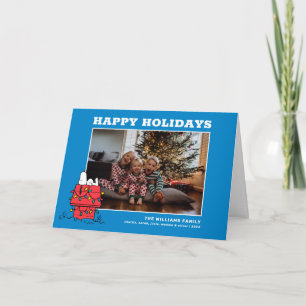 Peanuts   Snoopy's Dog House With Lights Holiday Card