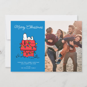 Peanuts Snoopy's Dog House With Lights Holiday Card