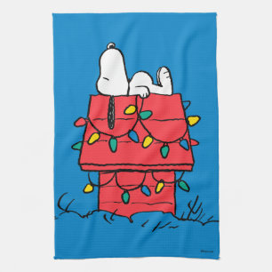 Peanuts   Snoopy's Dog House With Lights Kitchen Towel