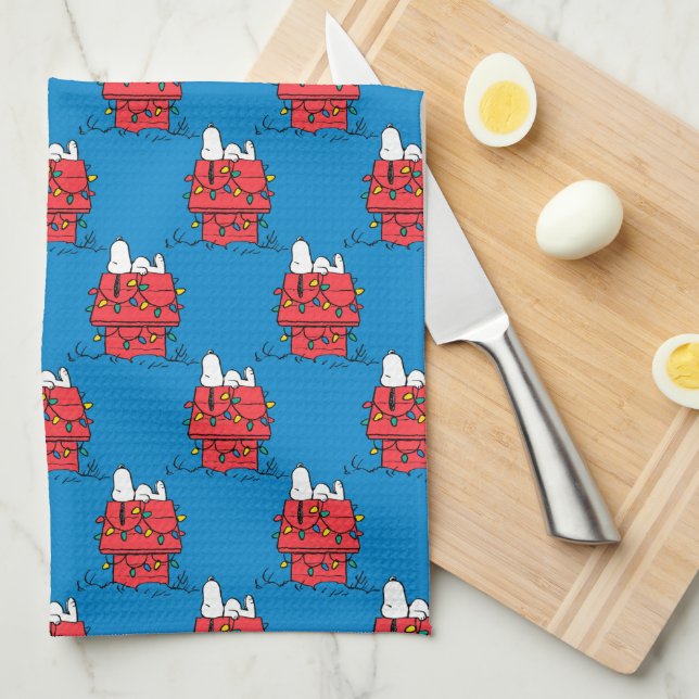 Peanuts | Snoopy's Dog House With Lights Kitchen Towel (Quarter Fold)