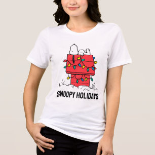 Peanuts Snoopy's Dog House With Lights Tri-Blend Shirt