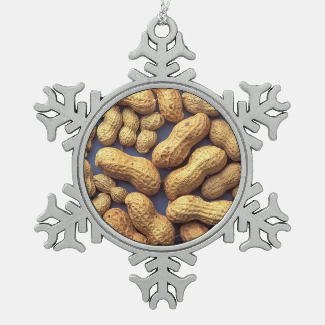 Peanuts Snowflake Pewter Christmas Ornament (Front)