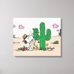 Peanuts   Spike Decorates for Christmas Canvas Print