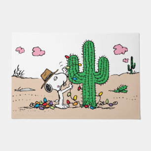 Peanuts   Spike Decorates for Christmas Doormat