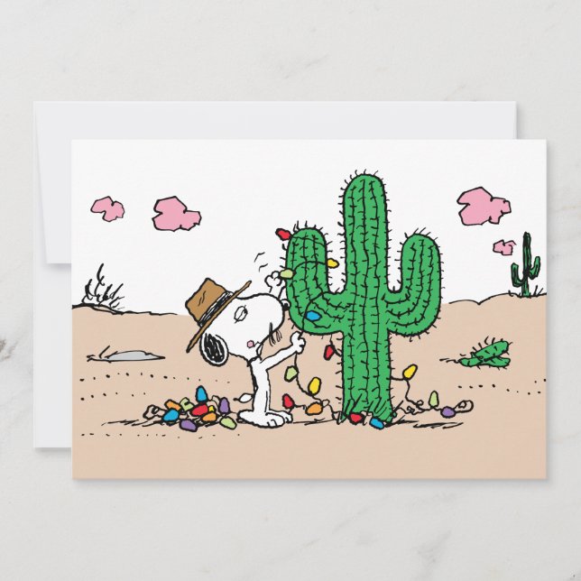 Peanuts | Spike Decorates for Christmas Holiday Card (Front)