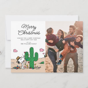 Peanuts Spike Decorates for Christmas Holiday Card