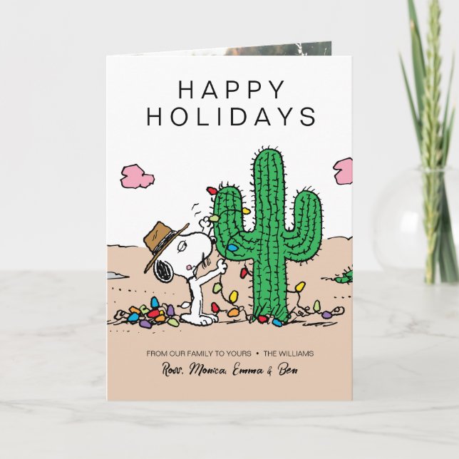 Peanuts | Spike Decorates for Christmas Holiday Card (Front)