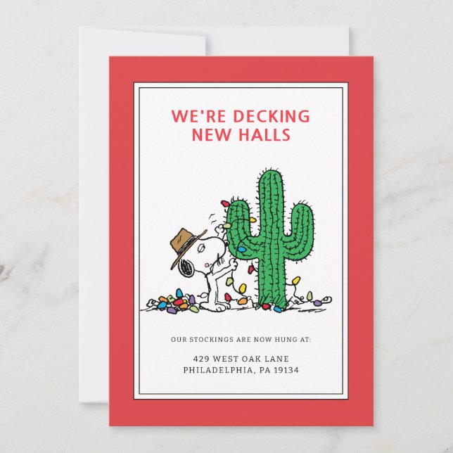 Peanuts | Spike Decorates for Christmas Holiday Card (Front)