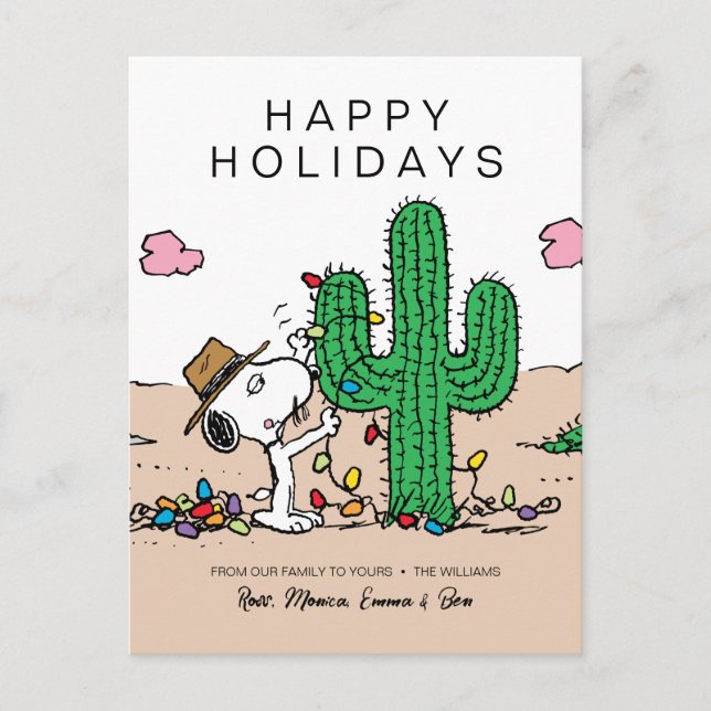 Peanuts | Spike Decorates for Christmas Holiday Postcard (Front)