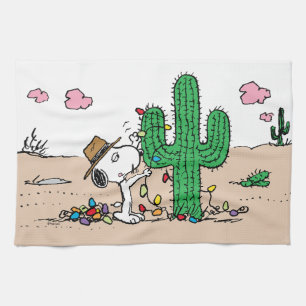 Peanuts   Spike Decorates for Christmas Kitchen Towel