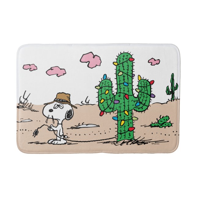 Peanuts | Spike Decorates for the Holiday Bath Mat (Front)