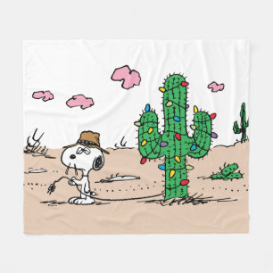 Peanuts Spike Decorates for the Holiday Fleece Blanket