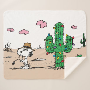 Peanuts   Spike Decorates for the Holiday Sherpa Blanket