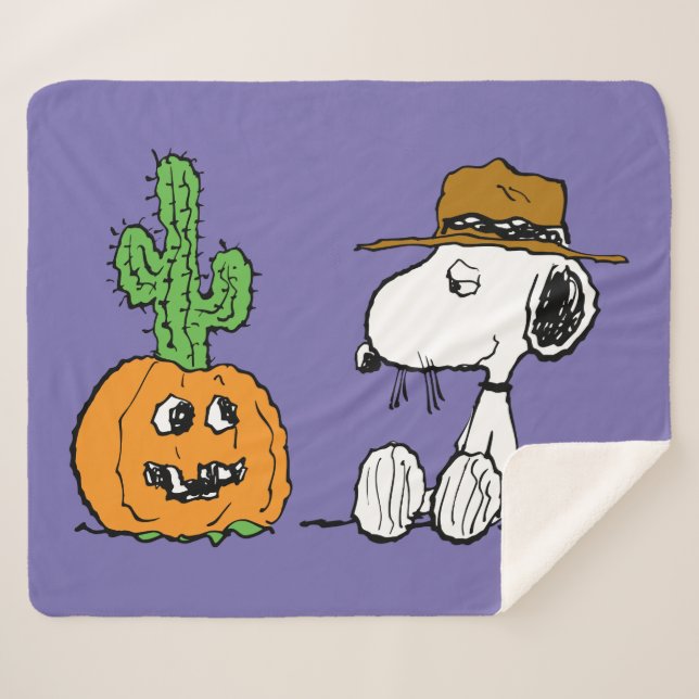 Peanuts | Spike's Desert Halloween Sherpa Blanket (Front (Horizontal))