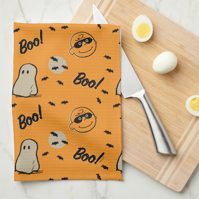 Peanuts | Spooky Crew Halloween Pattern Kitchen Towel (Quarter Fold)