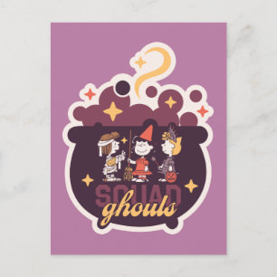 Peanuts Squad Ghouls Cauldron Halloween Postcard