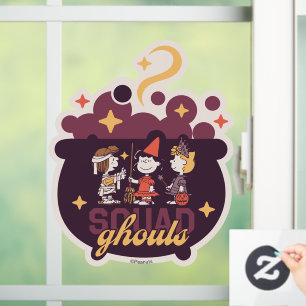 Peanuts Squad Ghouls Cauldron Halloween Window Cling